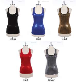 Glitter Sequins Sleeveless Tank Top VARIOUS COLOR and SIZE  