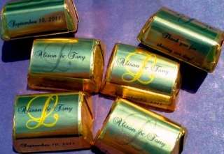 120 GOLD FOIL WEDDING CANDY WRAPPERS personalized  