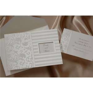  Pearl Stripes and Pattern Folded Wedding Invitations 