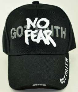 NO FEAR GOT FAITH JESUS CHRISTIAN BALL CAP HAT BLACK  