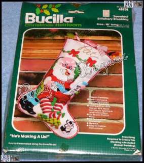 Bucilla HES MAKING A LIST STOCKING Felt Christmas Kit   Santa w 