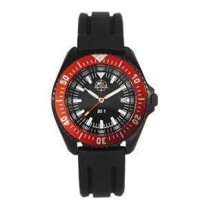 H3 Tactical H3 BS1 Watch with Red Bezel and Black Silicone Strap 