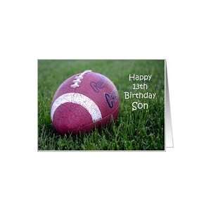  Happy 13th Birthday Son, football in grass Card: Toys 