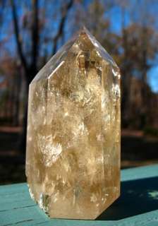 Polished Citrine Crystal w Green Tourmaline & Natural Areas  
