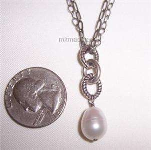 Silpada Sterling Silver Pearl Drop Two Strand Necklace N1353 Retired 
