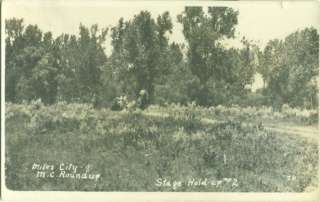 MT Miles City, Roundup, Stage Holdup c.1912 RP POSTCARD  