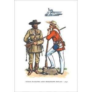  printed on 20 x 30 stock. Texas Rangers and Mississippi Rifles, 1846