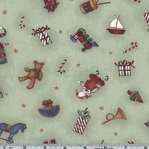  45 Wide Jolly Old Saint Nick Winter Green Fabric By The 