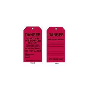 Scaffolding Tags (B 853; DANGER; Cardstock; 5 3/4H x 3W) [PRICE is 