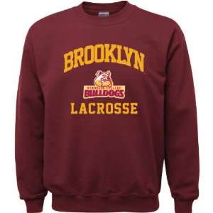 Brooklyn College Bulldogs Maroon Youth Lacrosse Arch Crewneck 