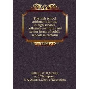 high schools, collegiate institutes and senior forms of public schools 