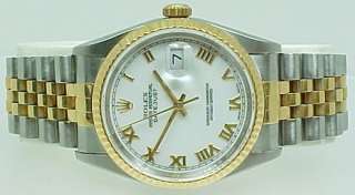 Mens Rolex Oyster Perpetual Two Tone Datejust Watch  