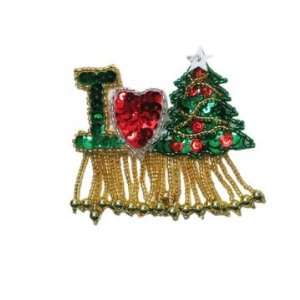  I Love Christmas Sequin Applique Each Arts, Crafts 