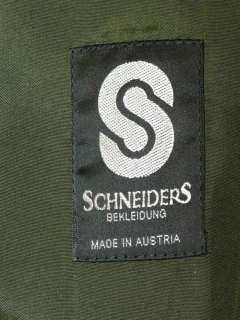 SCHNEIDERS ~ LODEN GREEN Men WOOL Austria Hunting Suit Trench Over 