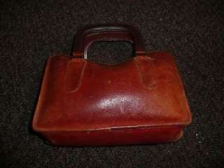   COACH Burnt Rust Orange Small Leather Satchel Tote Case Purse Bag
