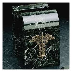  Green Marble Gold Plated Medical Bookends
