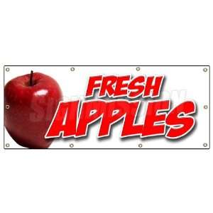   BANNER SIGN apple fruit stand cart signs produce: Patio, Lawn & Garden