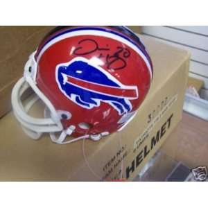 Autographed Travis Henry Mini Helmet   Buffalo Bills W coa  