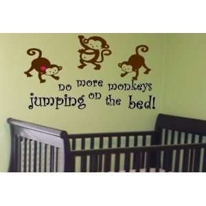  No More Monkeys Jumping on the Bed   Vinyl Decal Wall 