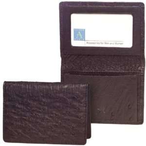  Ostrich Card Case Travel Wallet (Black): Office Products