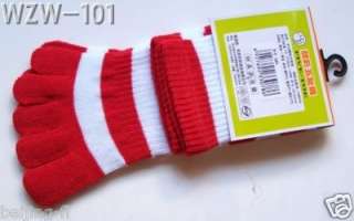 Pairs striped women Five Toe Socks assorted Colo  