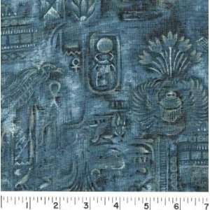  45 Wide KING TUT BLUE GRAY Fabric By The Yard: Arts 