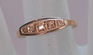 Art Deco 5 diamond Gold ring  
