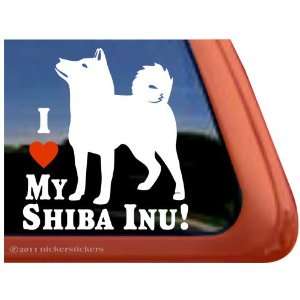  I Love My Shiba Inu! ~ High Quality Vinyl Dog Window Decal 