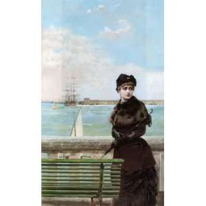  8X16 inch Corcos Vittorio An Elegant Woman at St Malo 