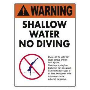  Sign Warning Shallow Water No Diving 6603Wa1824E