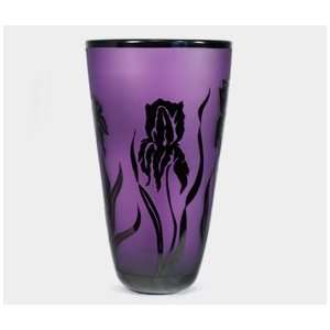  Correia Designer Art Glass, Vase Lilac/black Iris: Home 