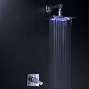  Chrome Wall in LED Rainfall Shower Faucet: Home 