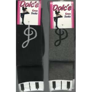 Dolce Sexy Musical Notes Monogram Knee Socks One Pair Per 