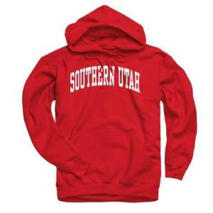   Southern Utah Thunderbirds Red Arch Hooded Sweatshirt: Sports