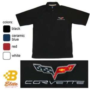   Corvette Embroidered Men s Performance Polo Shirt Classic Red  X Large