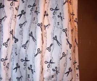 FOR THE SEAMSTRESS  CUSTOM MADE SHOWER CURTAIN SET   SISSORS  