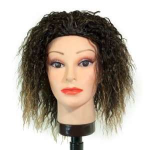   15 Dark Brown,Strawberry Blonde tipped crimped synthetic wig: Beauty