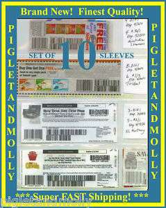 pocket coupon sleeve pages currency size (10/set)  