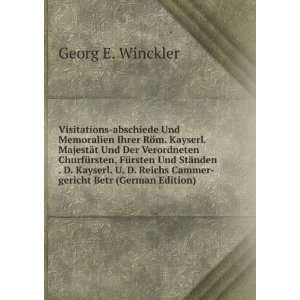   Reichs Cammer gericht Betr (German Edition) Georg E. Winckler Books