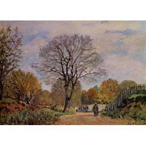  Oil Painting: A Road in Seine et Marne: Alfred Sisley Hand 