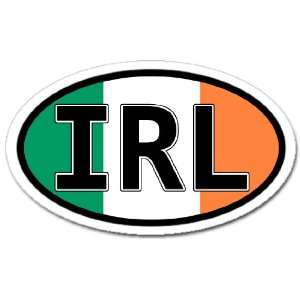  Ireland IRL and Irish Flag Car Bumper Sticker Decal Oval 