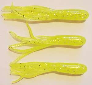 50 Crappie Jig Tubes 1.5 inch Chartreuse Sparkle LH32  