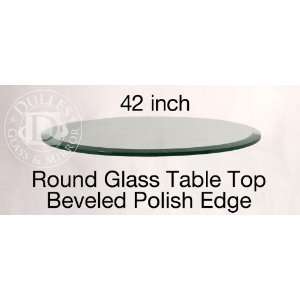 Glass Table Top 42 Round, 1/2 Thick, Beveled Edge, Annealed Glass