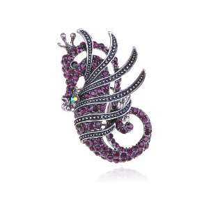   Crystal Rhinestone Crown King Seahorse Ocean Fish Rib Ring: Jewelry