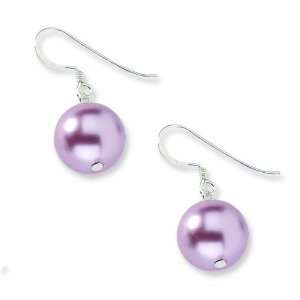  Sterling Silver 12mm Lavender Cultured Freshwater Pearl 