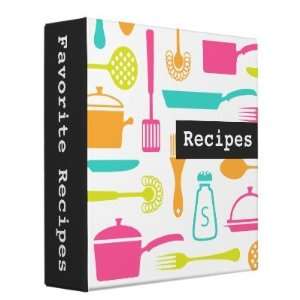  Colorful custom kitchen recipe binder / organizer