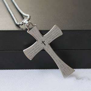   Stainless Steel Crucifix Cross Necklace Pendant Gift 