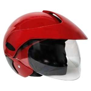  Motorcycle Scooter Open Face Helmet DOT   Glossy Red 