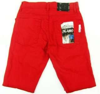 Mens Ocean Current Denim Shorts Red Regular Fit 28  