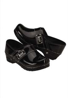 SANITA KOI Professional Lindsey Clogs Shoe Black Patent Leather 